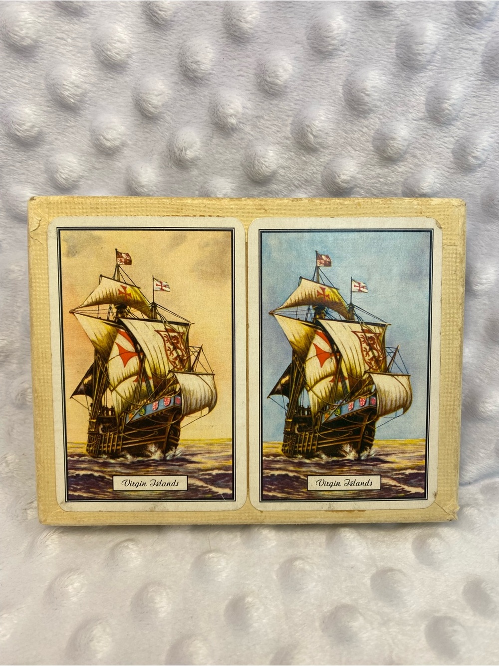 Vintage double-deck playing card set by Piatnik Vienna-Virgin Islands-Ships